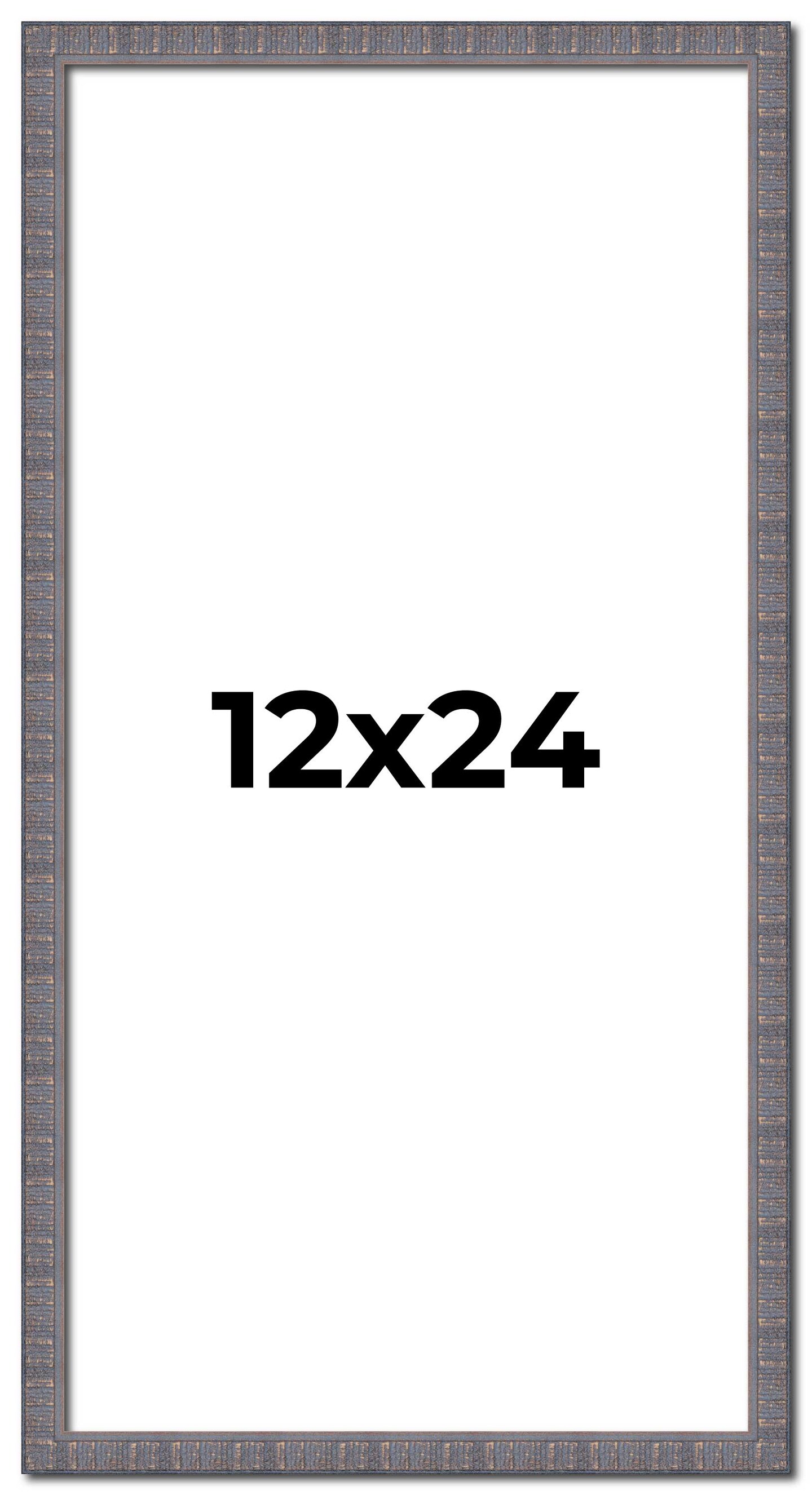 12x24 Textured Picture Frame with UV-Resistant Acrylic & Acid Free Backing, Available in 6 Finishes - Black, Blue, Brown, Gold, Grey, and White