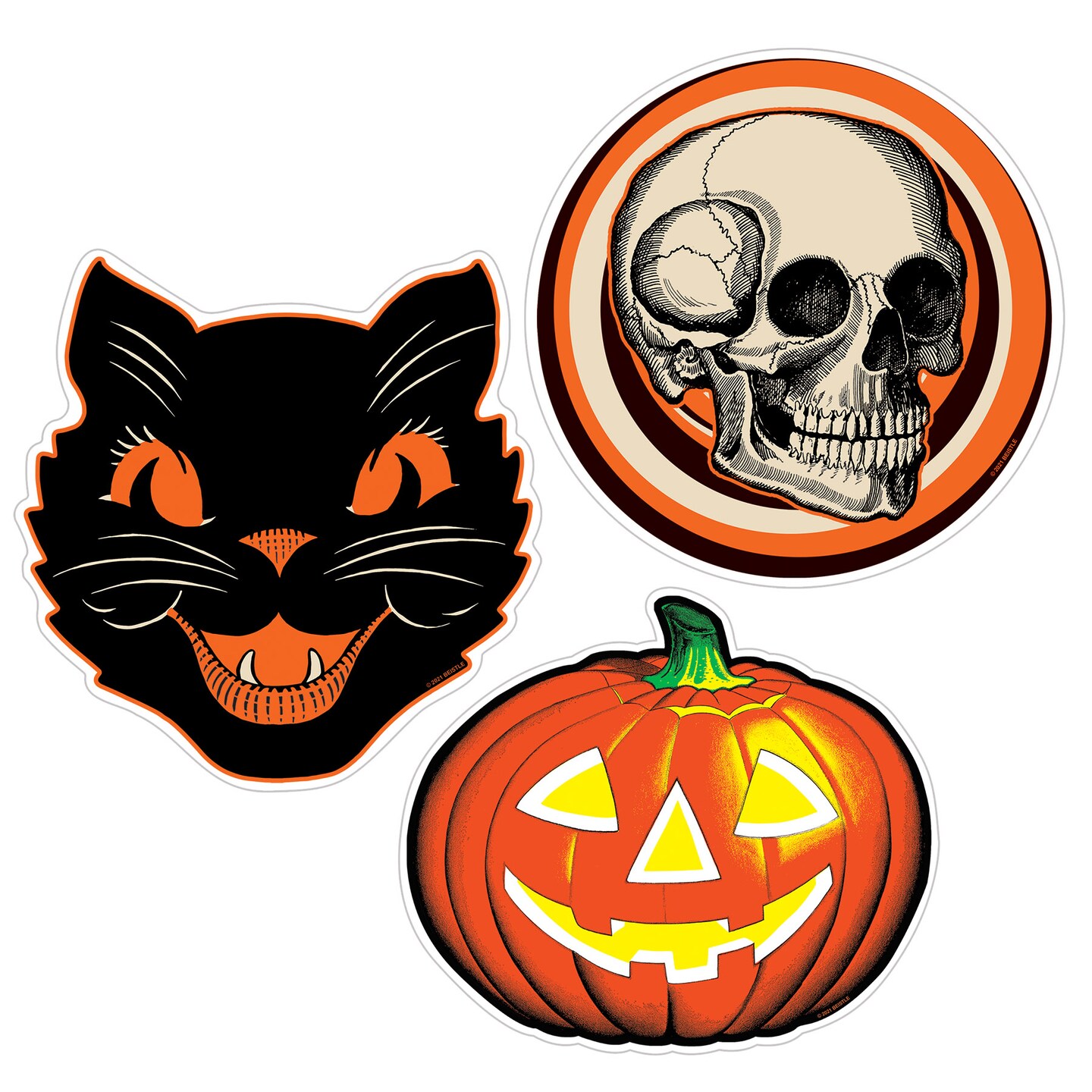 Beistle 10in.-12in. Plastic Vintage Halloween Cutouts - 12 Pack