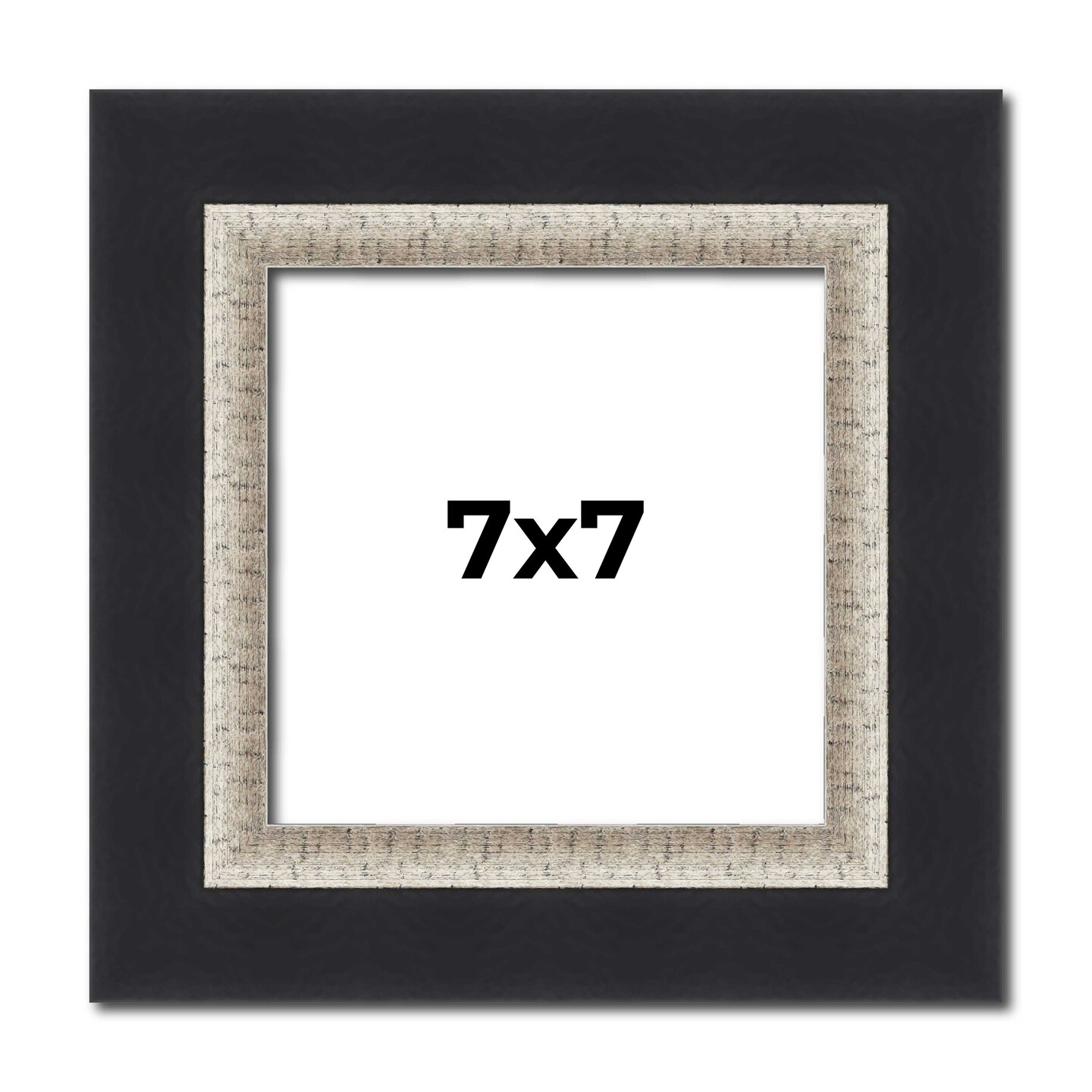 Square Embellished Black Picture Frame - UV Acrylic, Foam Board Backing, Hanging Hardware