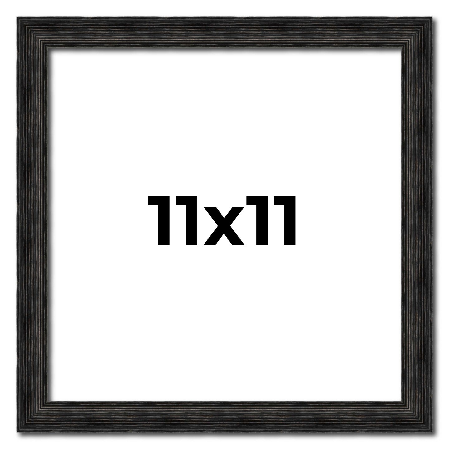 11x11 Thin Barnwood Picture Frame with UV-Resistant Acrylic & Acid Free Backing, Available in 2 Paint Finishes - Grey and Black