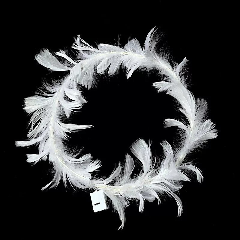 Warm White Real Feathers Adjustable Light Up LED Cake Topper Party Decorations