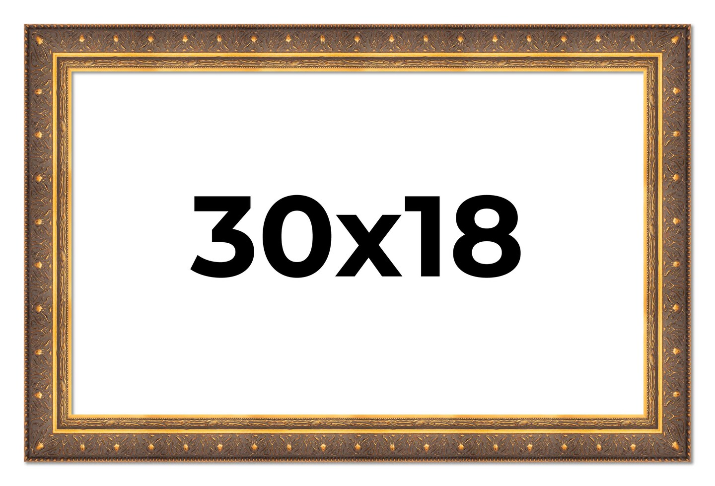 30x18 Museum Gold Picture Frame - UV Acrylic, Foam Board Backing, Hanging Hardware
