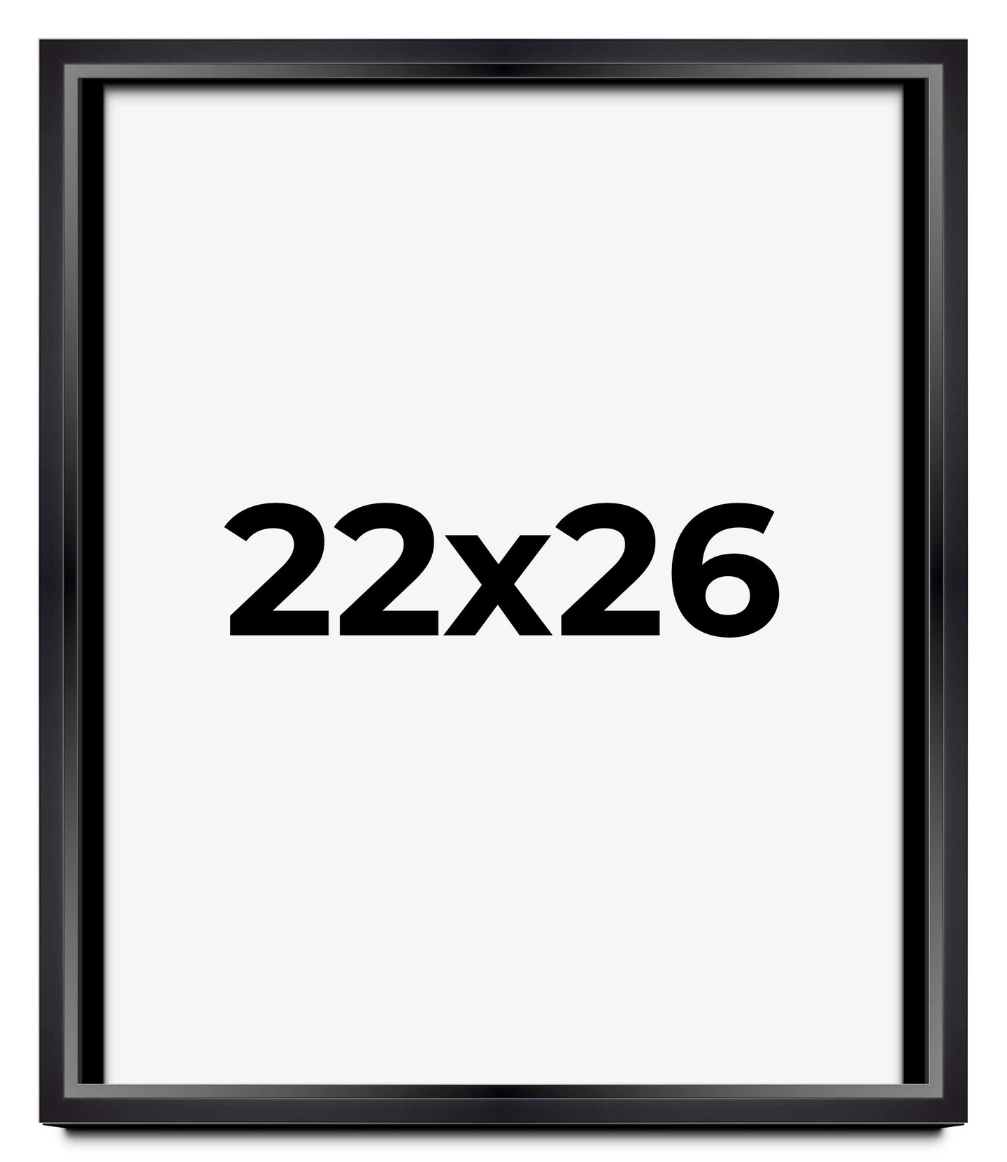 22x26 Modern Shadow Box 1.5" Depth Black Picture Frame - UV Acrylic, Backing, Hanging Hardware