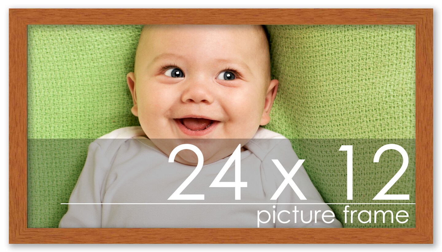 Panoramic Modernist Brown Picture Frame - UV Acrylic, Foam Board Backing, Hanging Hardware