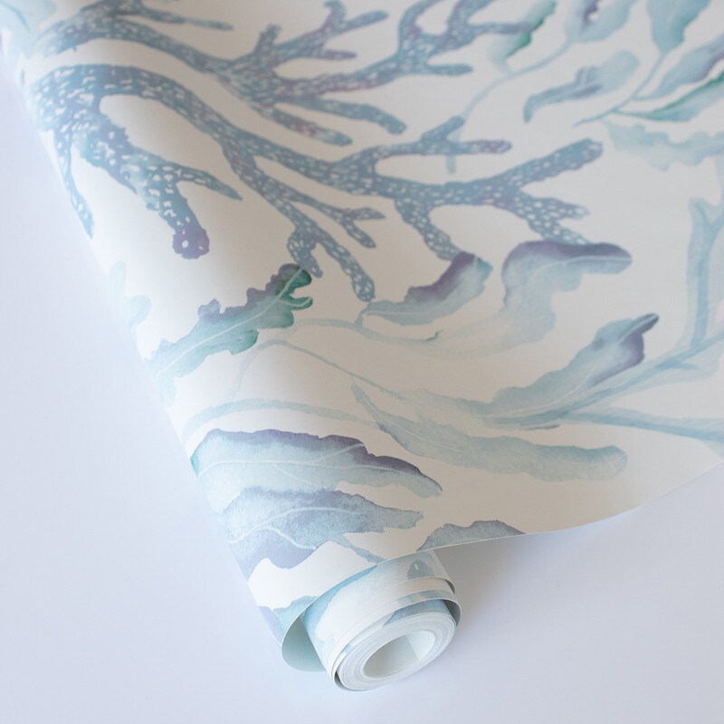 Tempaper Coral Reef Vinyl Peel and Stick Wallpaper Aqua