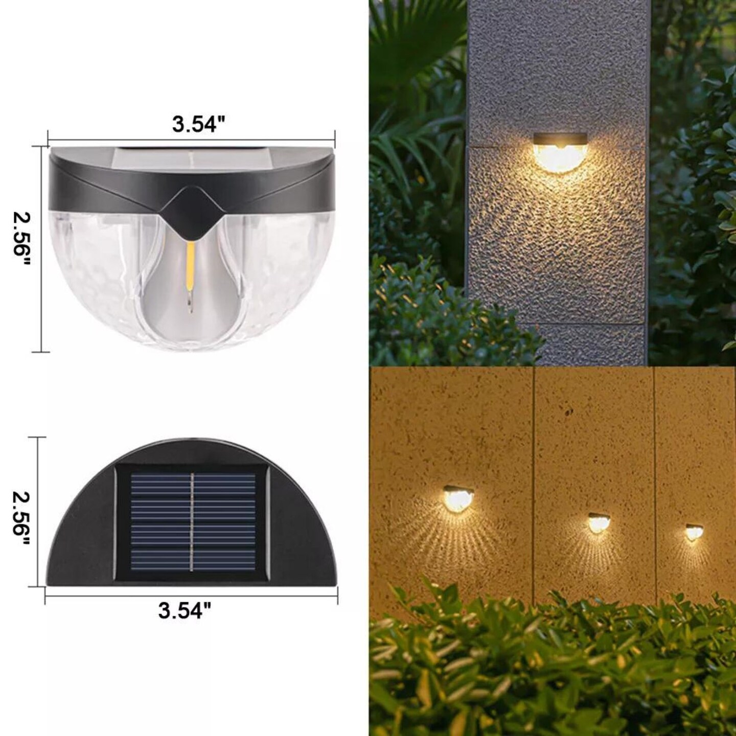 Kitcheniva Solar LED Deck Lights Waterproof Wall Light 2 Pcs