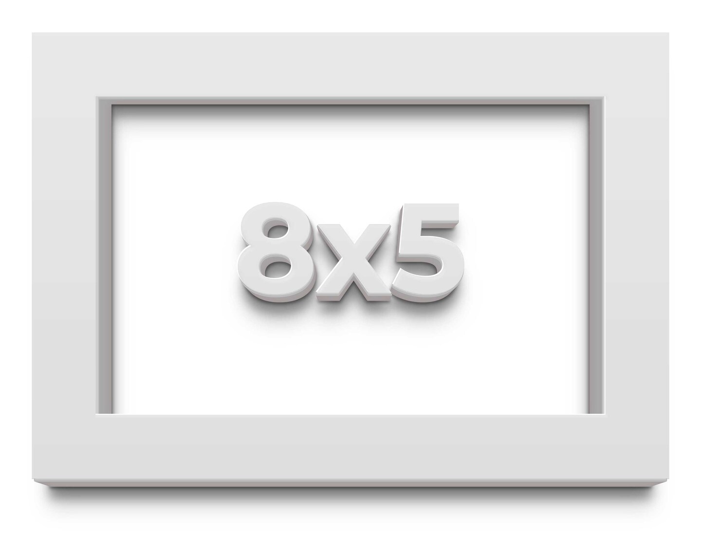 Photo Size Slim Profile White Frame - UV Acrylic, Foam Board Backing, Hanging Hardware