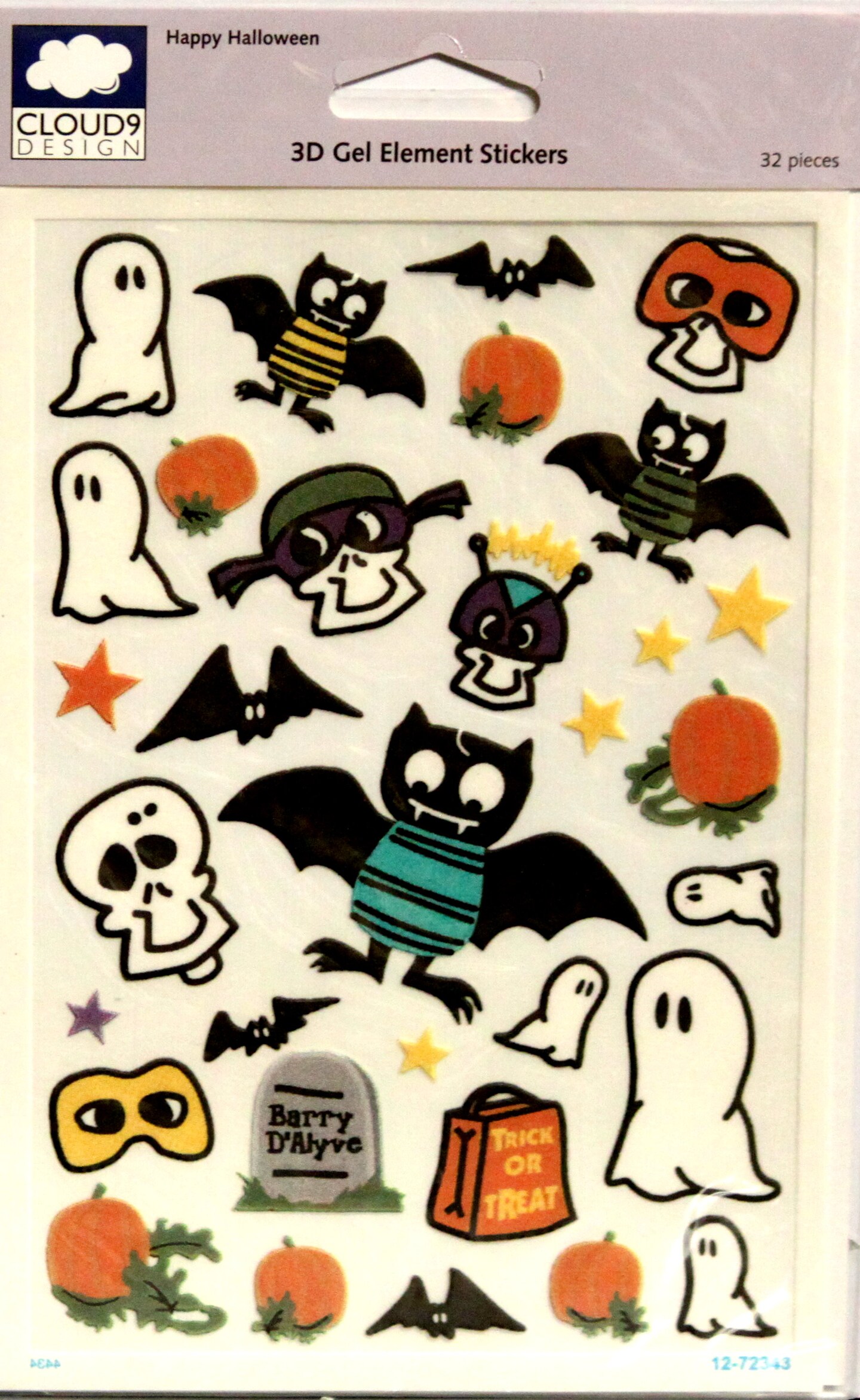 Cloud 9 Design Happy Hallowen 3D Gel Element Stickers
