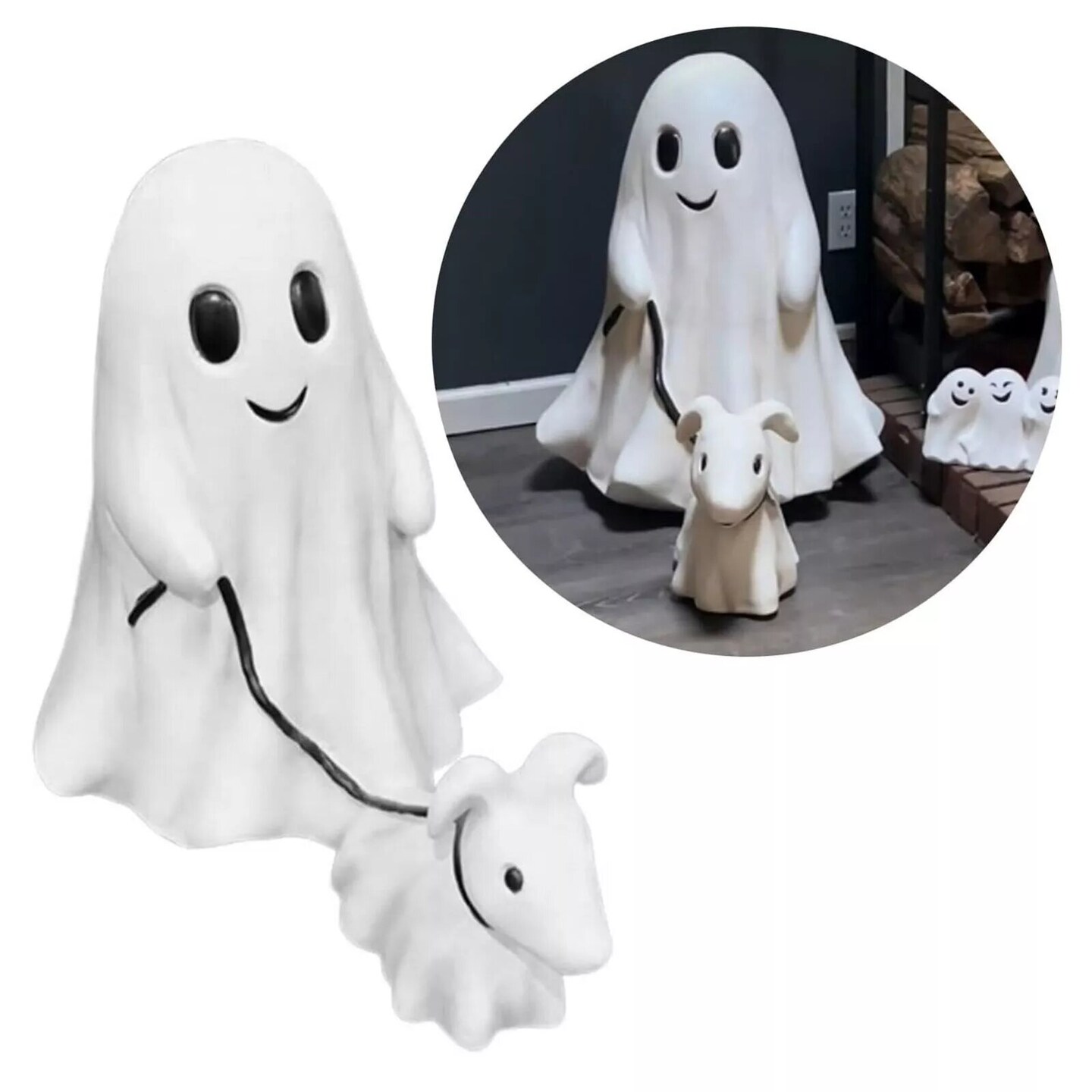Kitcheniva Goblin And Ghoul Ghost Walking Dog Halloween Figurine
