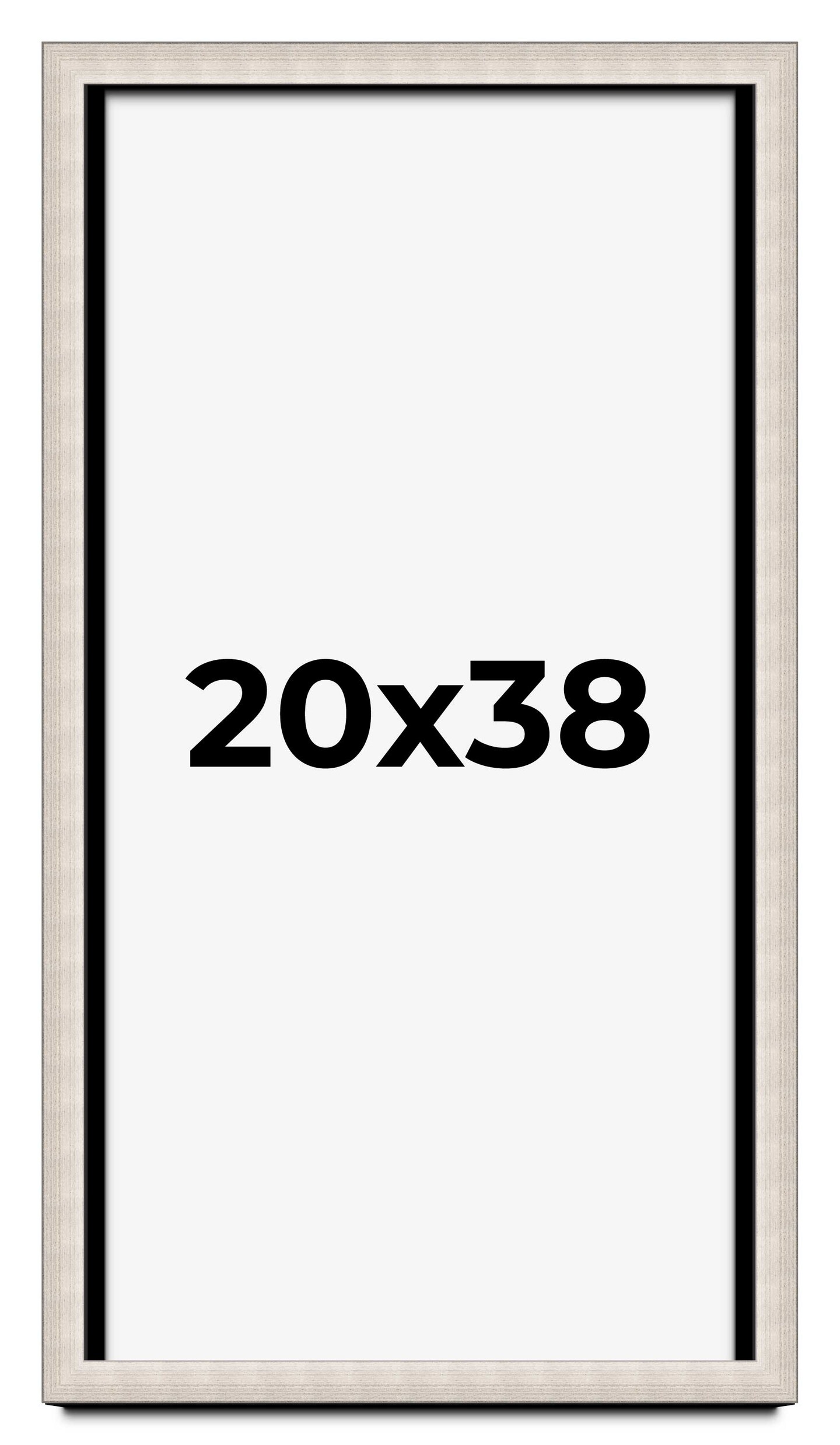 20x38 Minimalist Shadow Box Picture Frame with UV-Resistant Acrylic & Acid Free Backing, Available in 5 Finishes - Black, Brown, Gold, Silver, White