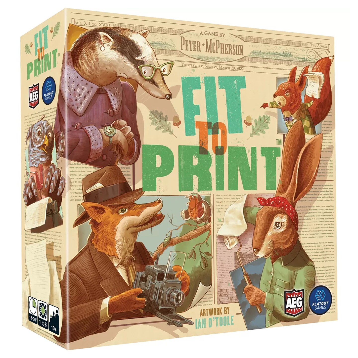 AEG: Fit to Print - Alderac Entertainment Group, Enjoy Relaxing Solo Puzzles Or Frenetic Action Up To 6 players, Tile Placement Board Game