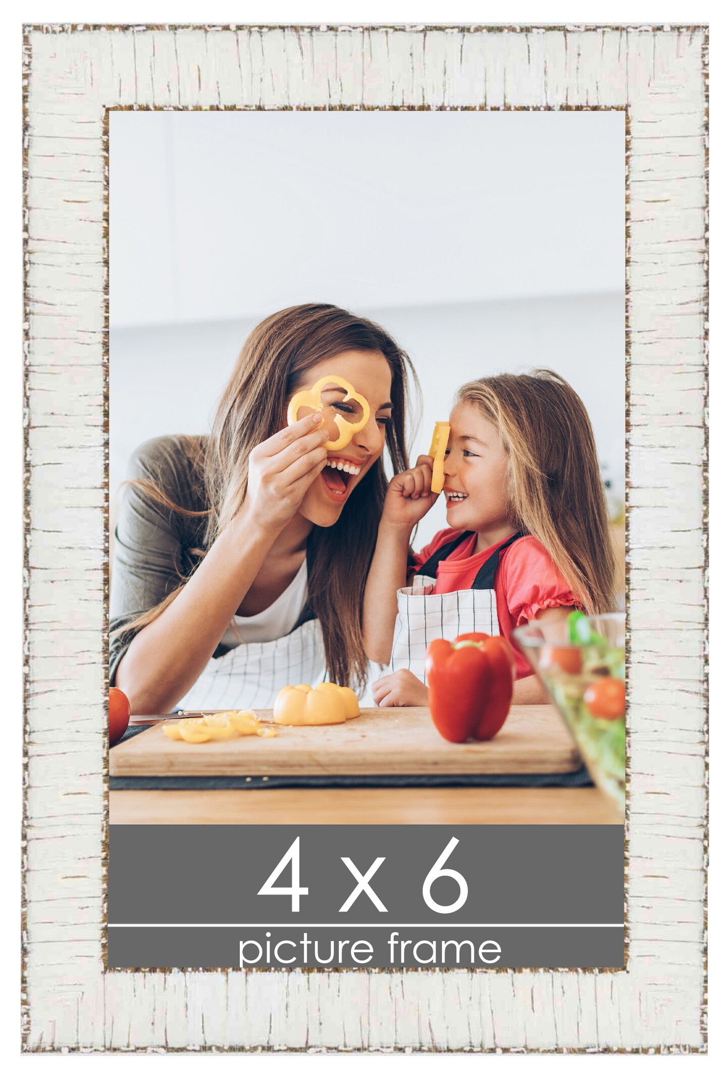 4x6 Ornate Picture Frame with UV-Resistant Acrylic & Acid Free Backing, Available in 5 Finishes - Black, Brown, Gold, Silver, White