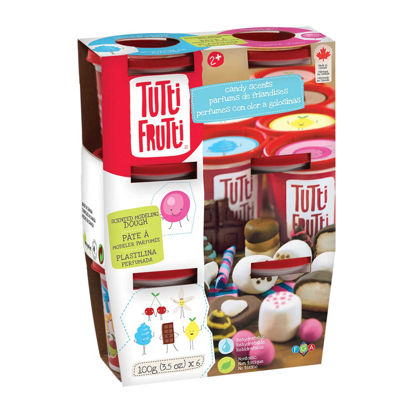 Tutti Frutti: 6-Pack Candy Scented Modeling Dough in Tubs, Age 2+
