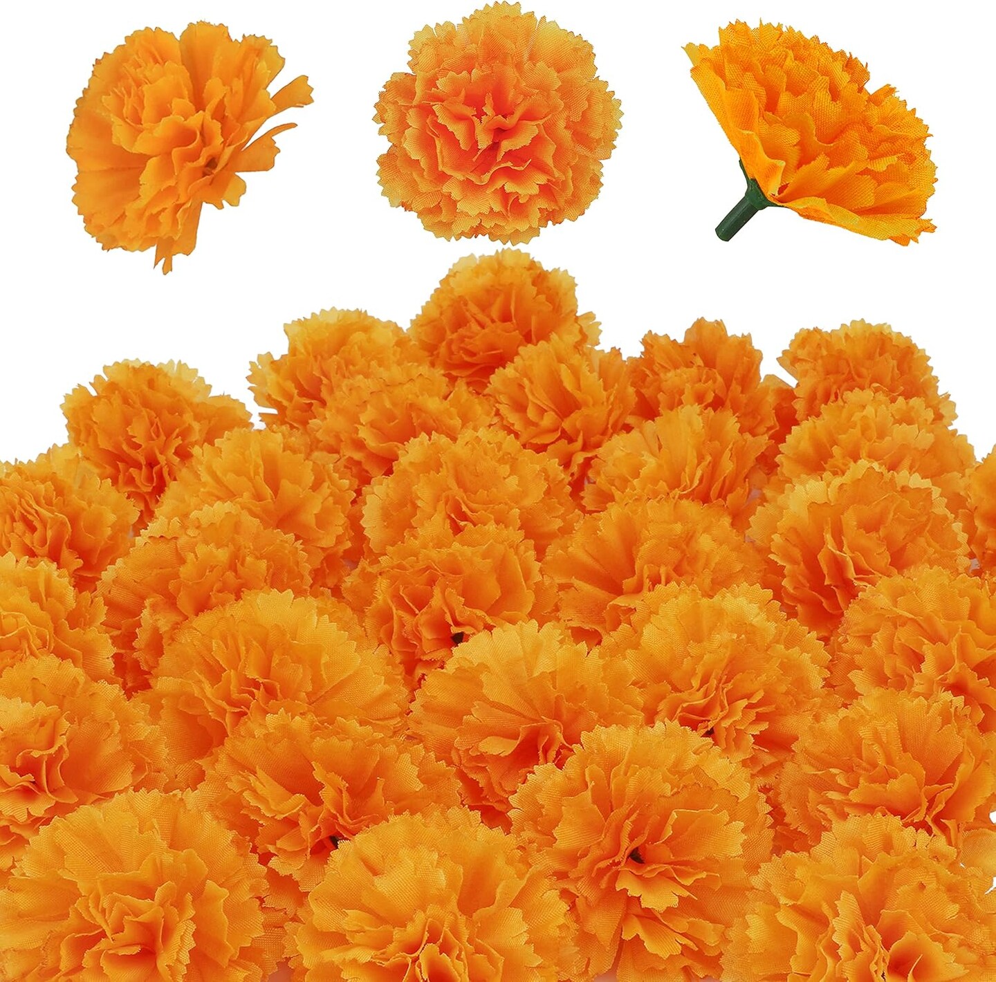 Marigolds Decoration Set,Orange Marigold Flowers Decor For Diwali,Indian Festival,Traditional, Backdrop,Parties