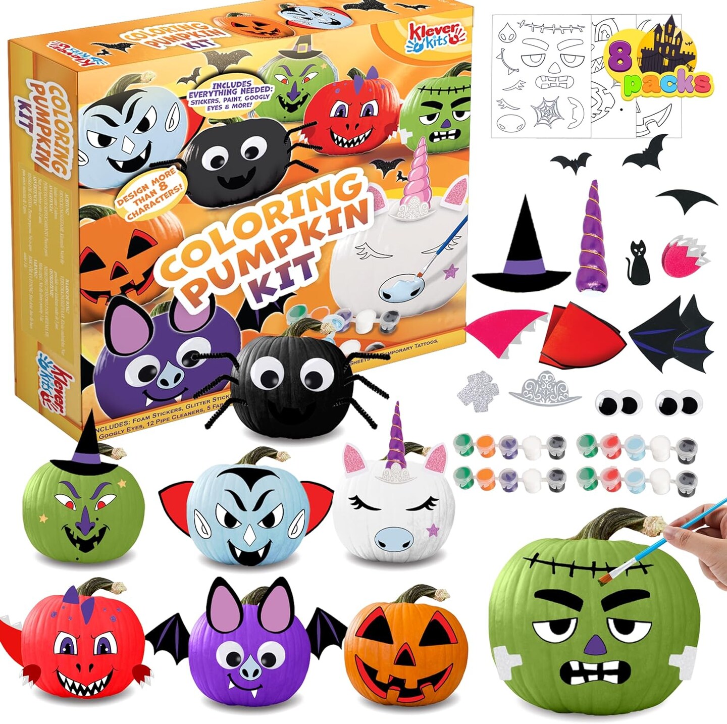 Klever Kits Halloween Pumpkin Decorating Kit