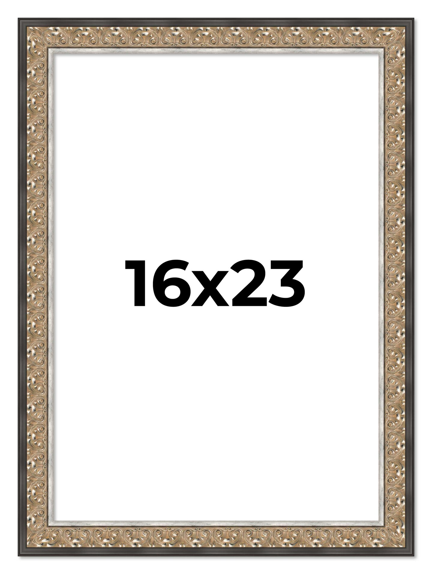16x23 Ornate Silver Picture Frame - UV Acrylic, Foam Board Backing, Hanging Hardware