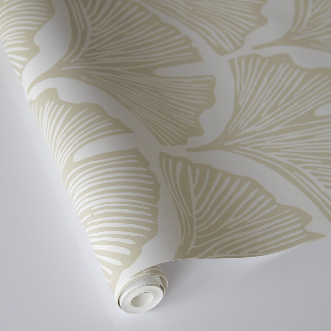 Tempaper Feather Palm by Novogratz Peel and Stick Wallpaper White