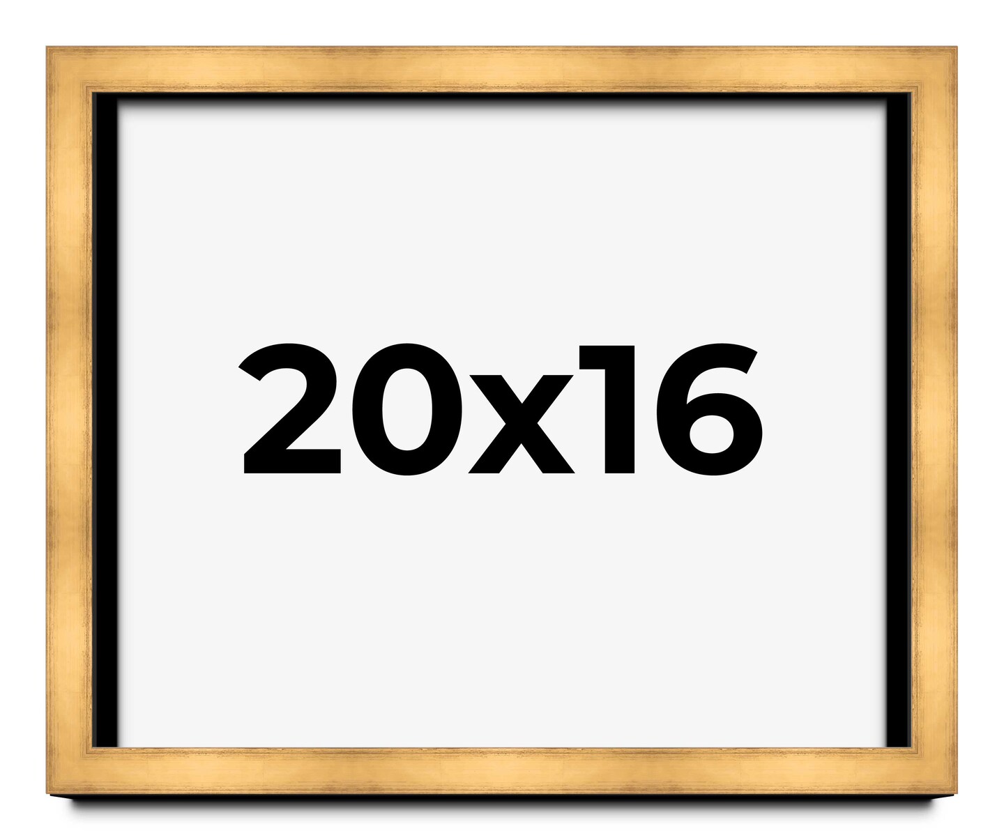 Shadow Box 1.5" Depth Gold Picture Frame - UV Acrylic, Backing Board, Hanging Hardware