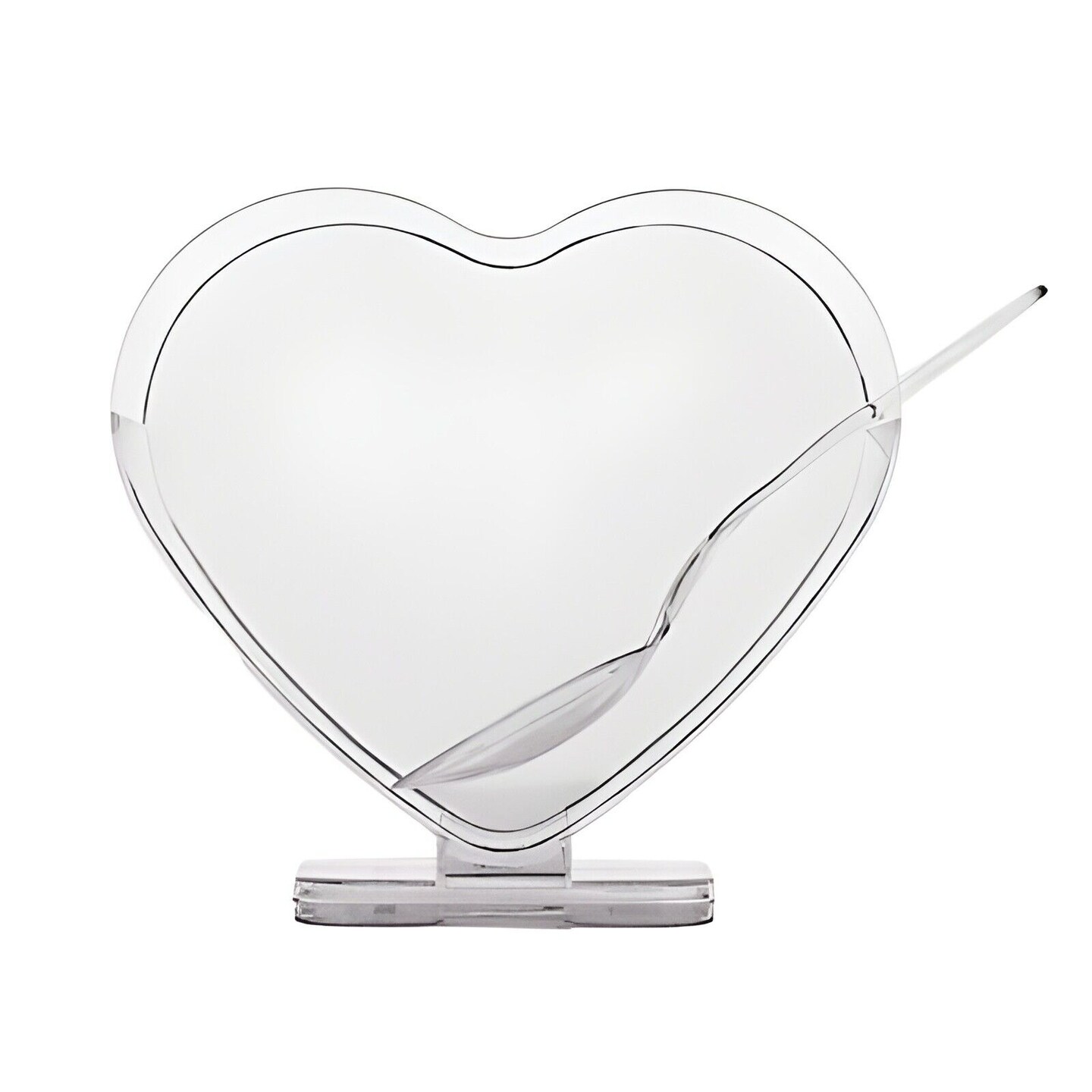 24 Clear 2 oz Mini Plastic Heart Shaped Dessert Cups Spoons Party Decorations