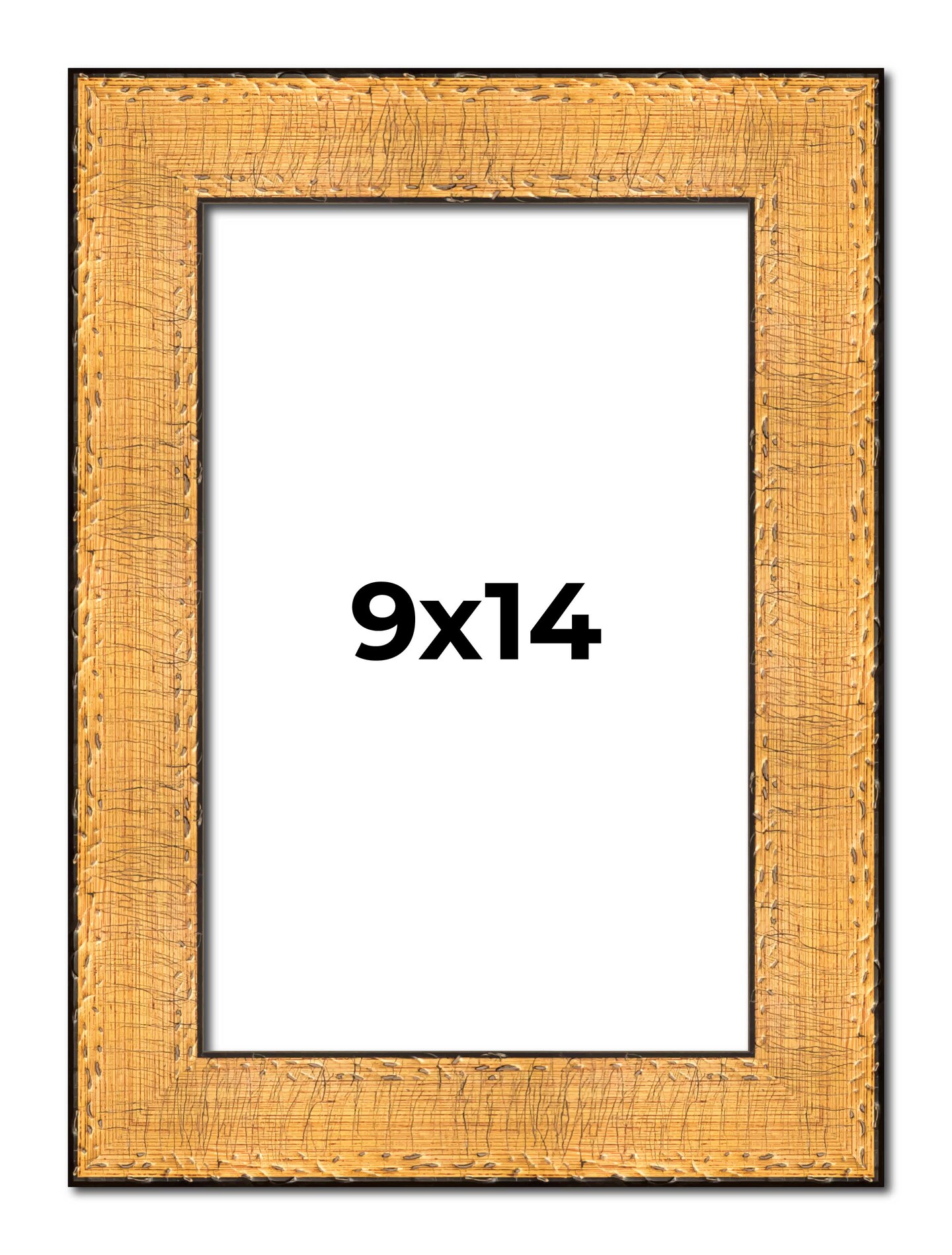 Photo Size Embellished Gold Picture Frame - UV Acrylic, Foam Board Backing, Hanging Hardware