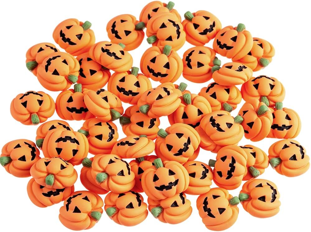 50PCS Resin Mini Ghost Pumpkin Halloween