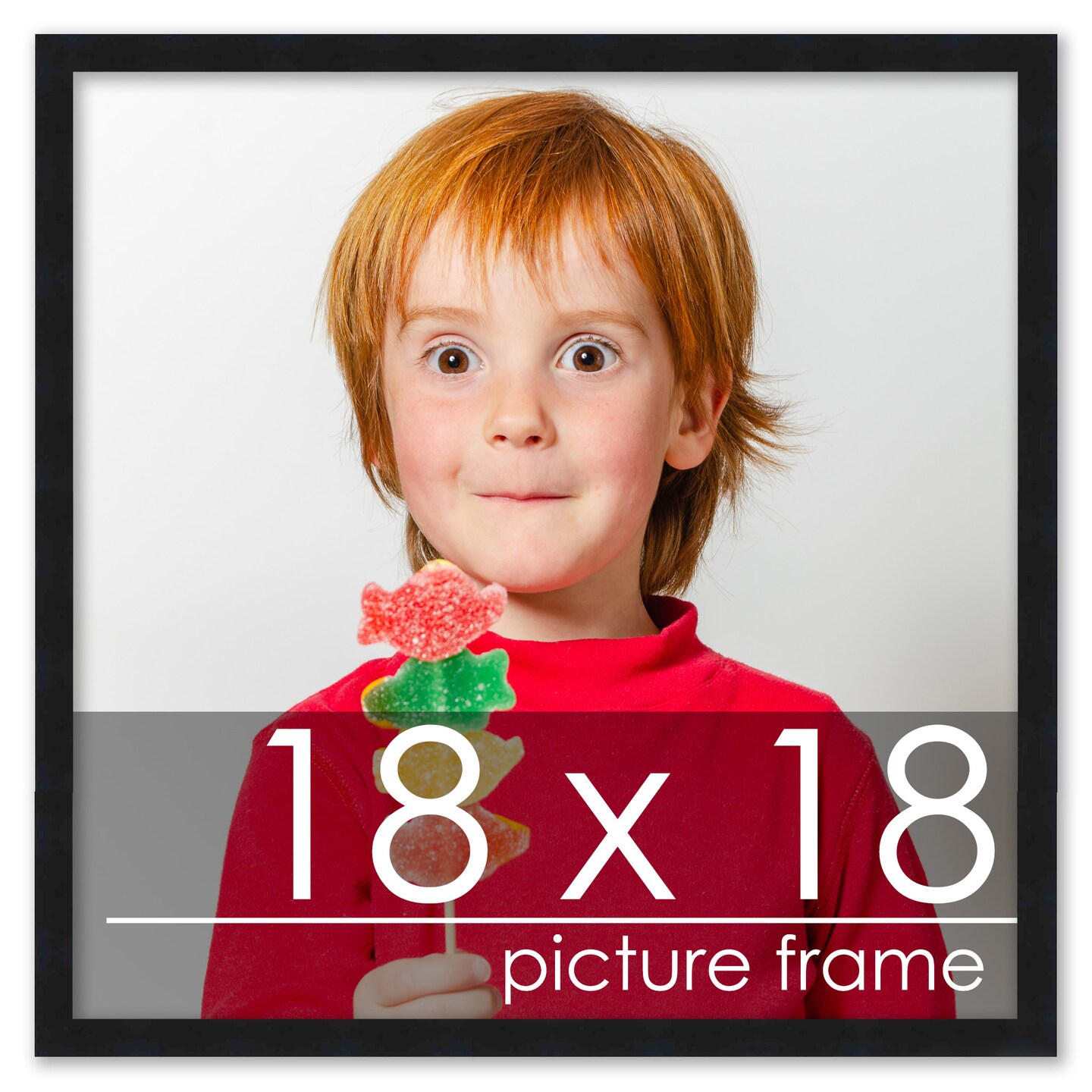 Square Minimalist Black Picture Frame - UV Acrylic, Foam Board Backing, Hanging Hardware