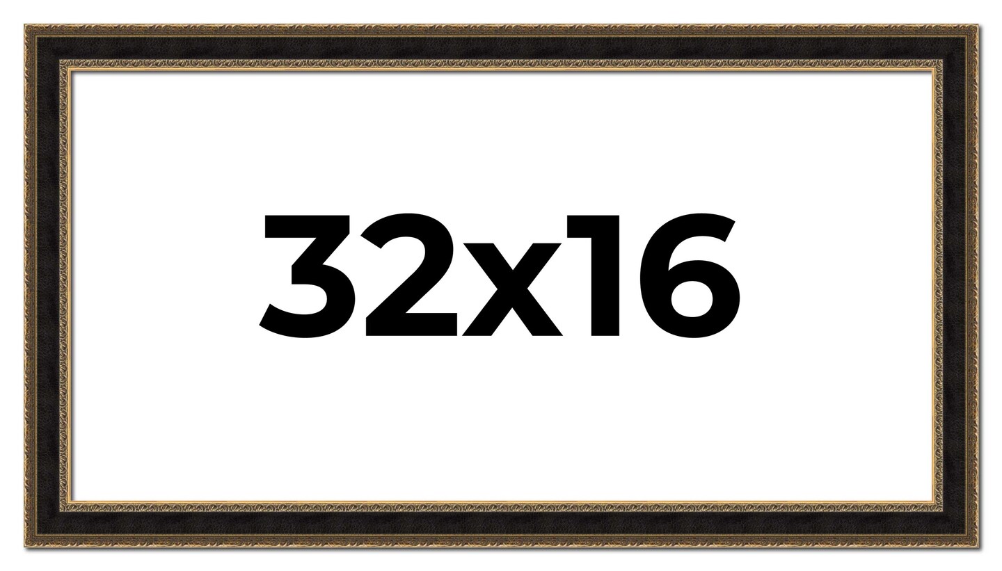 Panoramic Ornate Brown Picture Frame - UV Acrylic, Foam Board Backing, Hanging Hardware