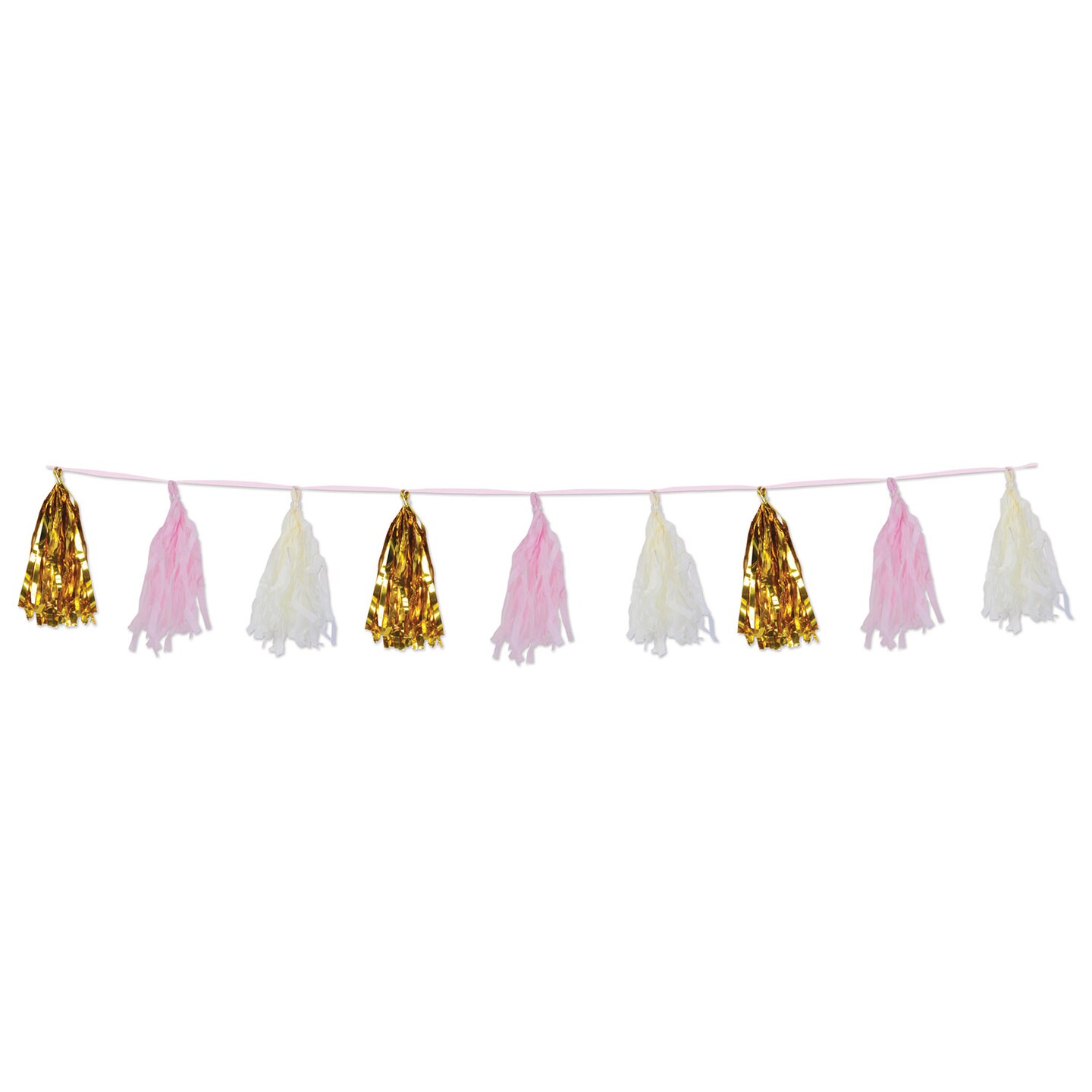 Beistle 9¾in. x 8Feet Metallic and Tissue Tassel Garland - 12 Pack