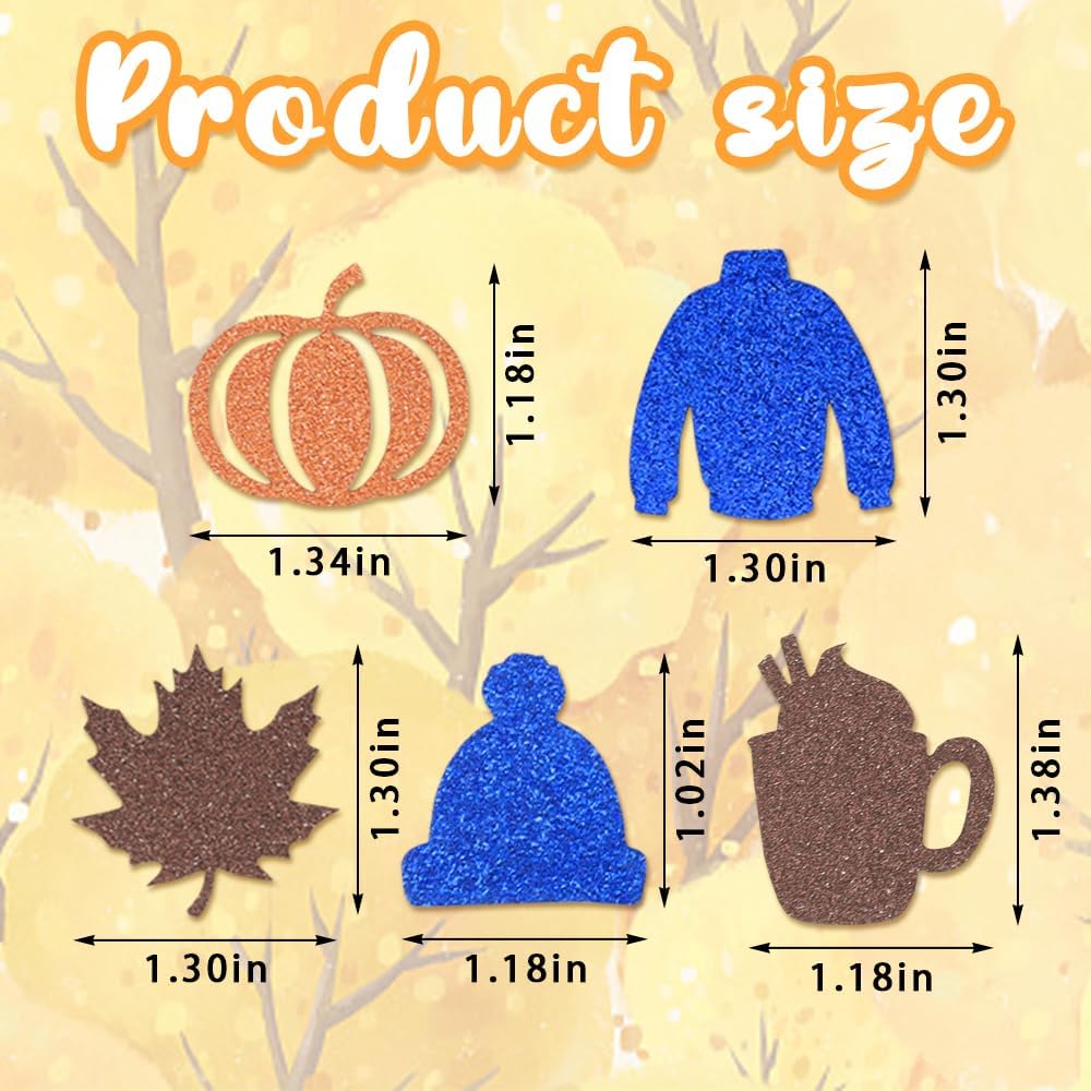 Orange Brown Blue Sequins Autumn Clother Cup Confetti Table Decorations for Home Fall Pumpkin Maple Leaves Crafts Table Decor Confetti for Thanksgiving Table Decor