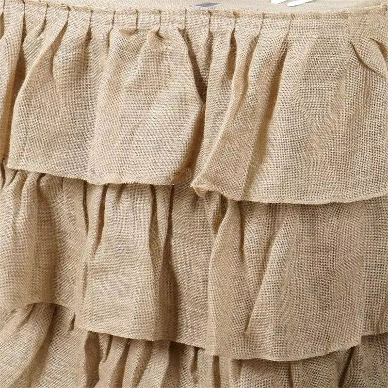 17 feet x 29&#x22; Natural Burlap Ruffled Table Skirt Event Reception Wedding Party