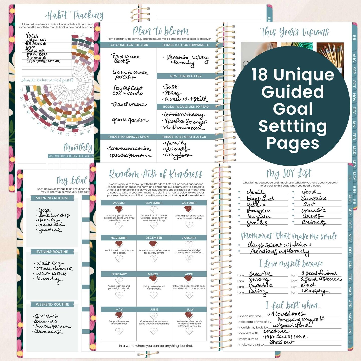 bloom daily planners 2026-2027 Academic Planner, 13 Month Soft Cover Monthly & Weekly, 5.5" x 8.25", Stickers Included, Blooming Wildly
