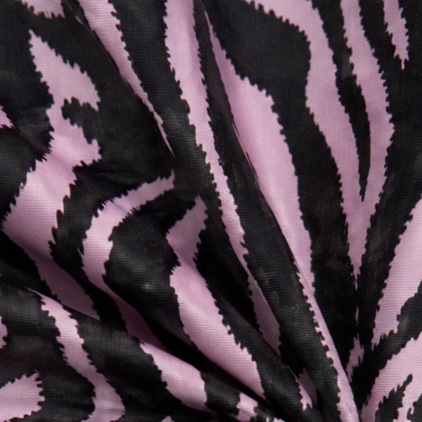 1 Yard Pink and Black Zebra Print Poly Cotton Fabric 59/60 Inch