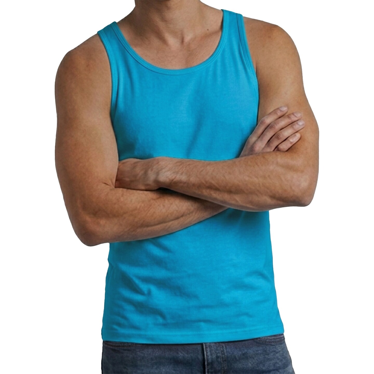 BELLA + CANVAS Men's Heather CVC Tank, Gym & Muscle Sleeveless Tank Top