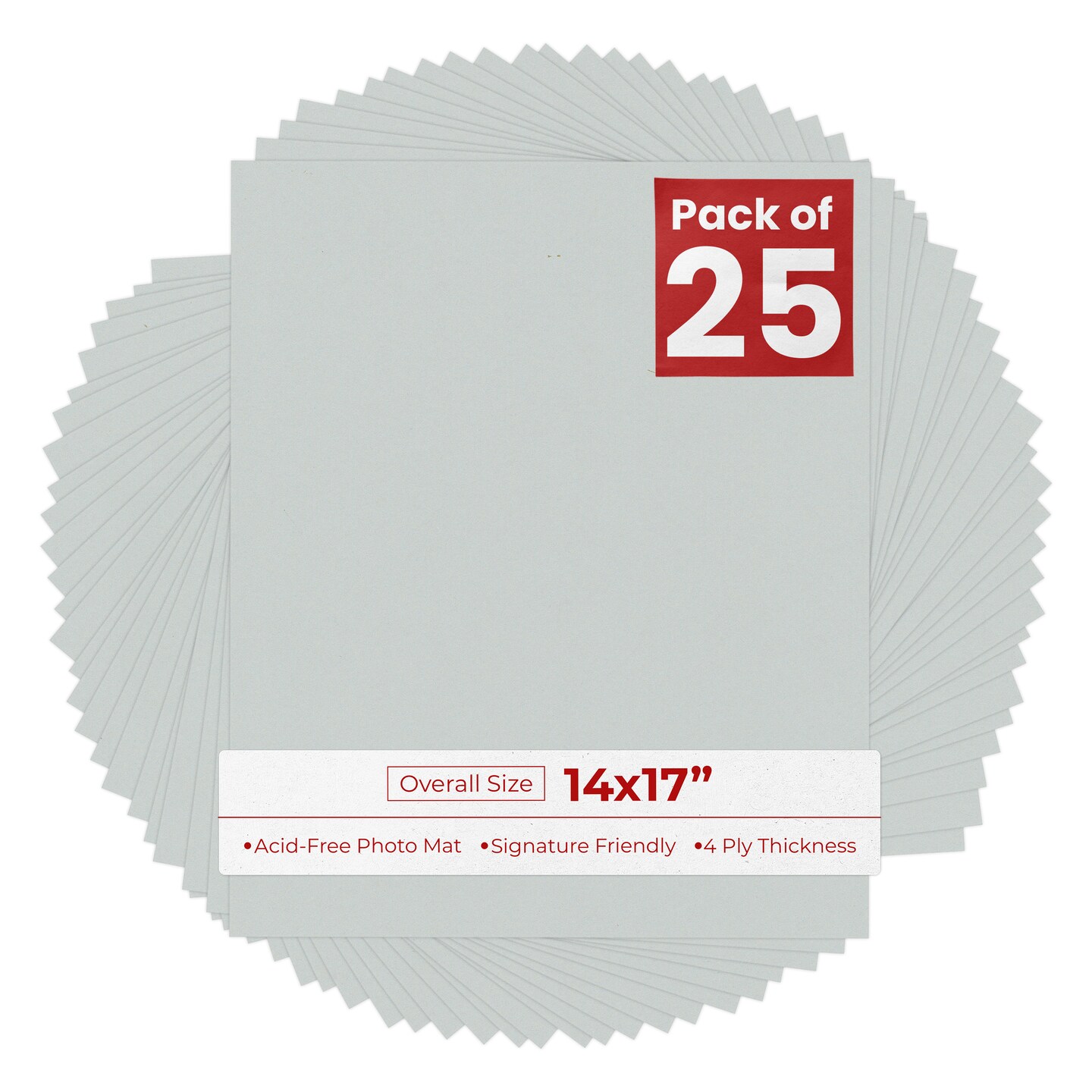 Gray 14x17 Uncut Mat Board - Blank Sheets, No Opening, Color: Grey ...