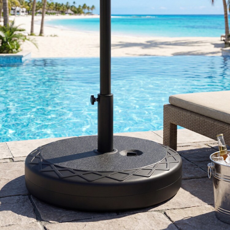 Black Heavy Duty 90 lb Round Umbrella Base for Patio Market Umbrellas