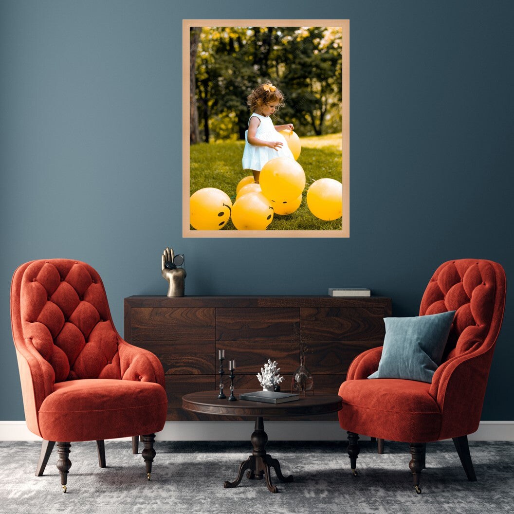 Natural Maple Wood 50x70 Picture Frame &#x2013; 50 x 70 Poster Frame &#x2013; Modern Light Wood Wall Art Frame Photo