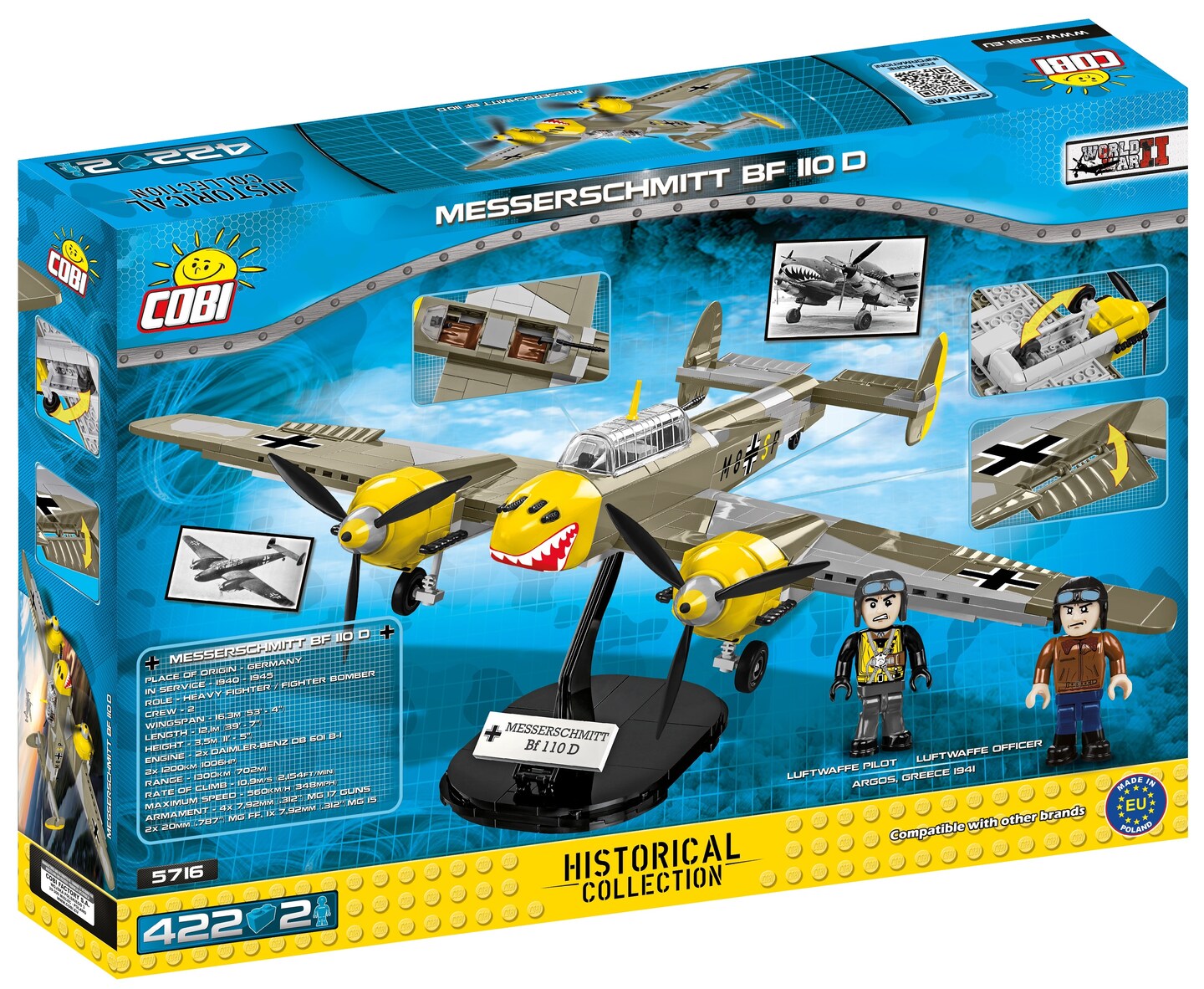COBI Historical Collection Messerschmitt BF 110D Plane