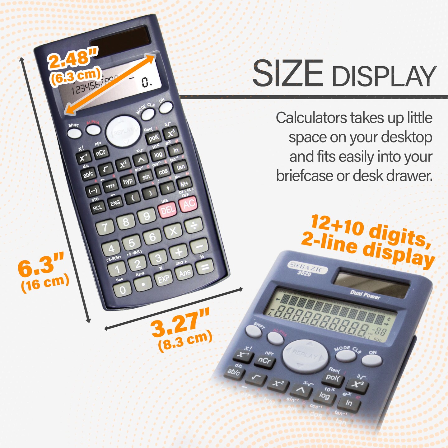 BAZIC Scientific Calculator 240 Function, Slide-On Case
