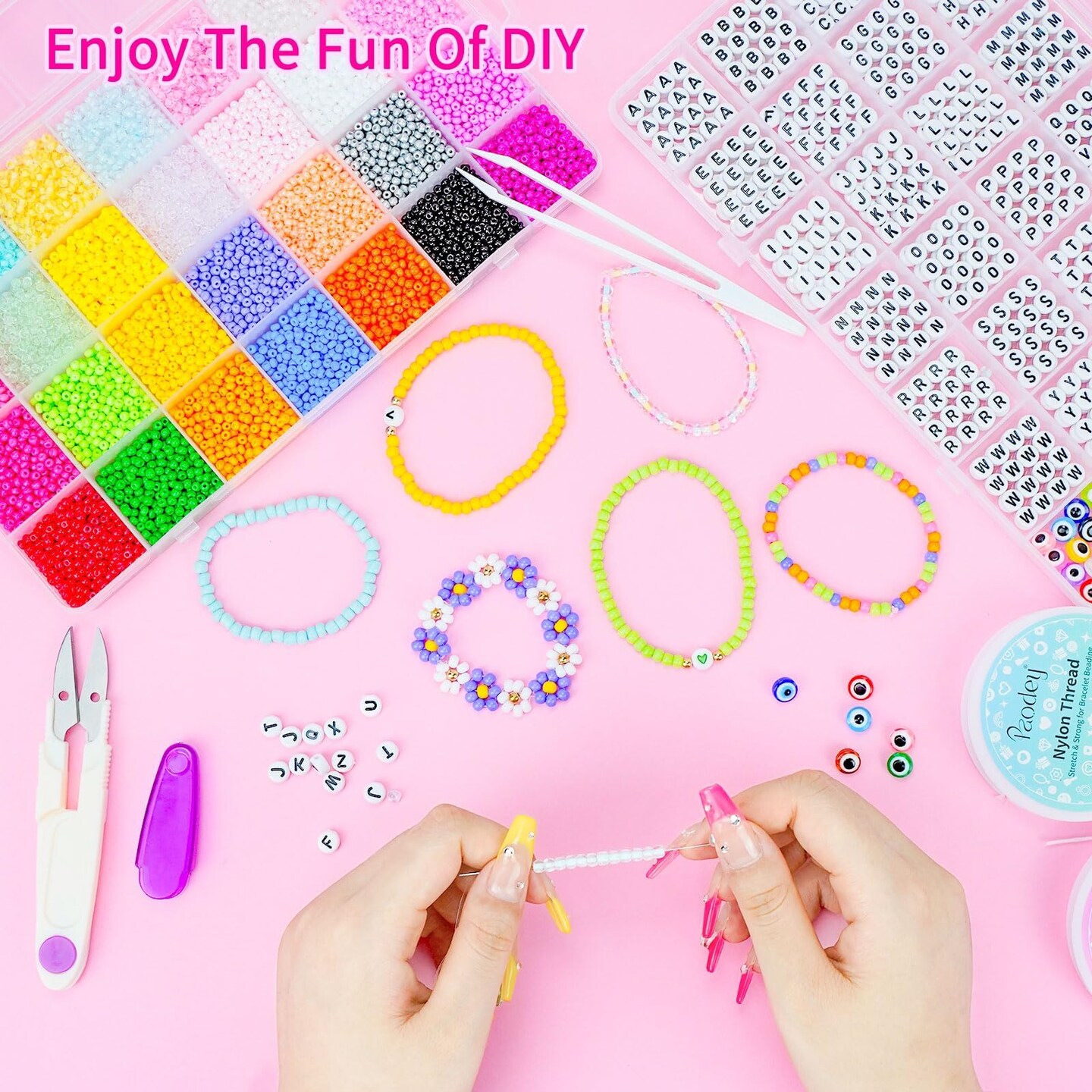 12,000pcs 3mm Uniform Seed Beads Size 8, 1000 Pcs Letter Beads 28 Colors Loom Seed Beads for Jewelry Making, Tiny Beads for Bracelets Making