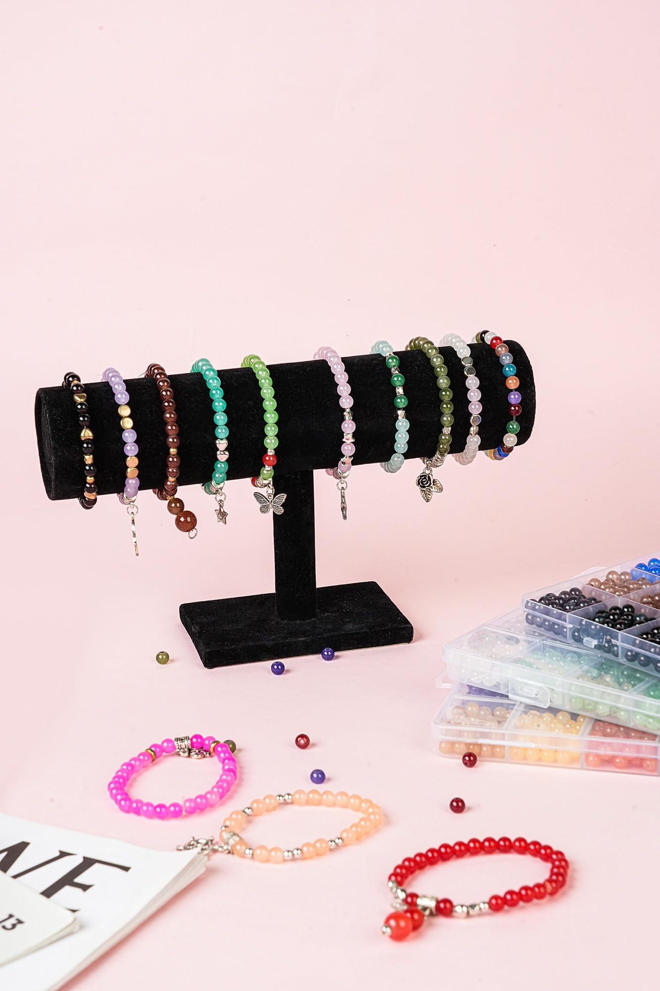 72 Colors 6mm Glass Beads for Jewelry Making,3000PCS+ Round Crystal Glass Beads Bracelet Making Kit with Accessories, Bead Starter Kit Crafts Gifts Set Suitable for Teen Adults