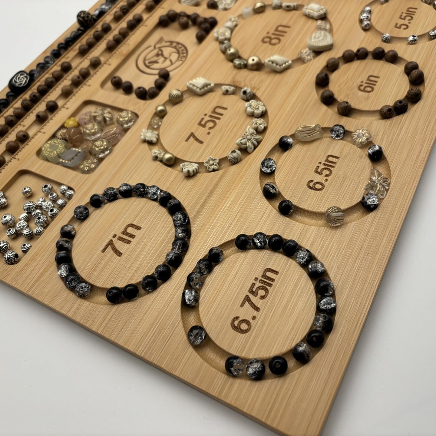 Bead Boards for Jewelry Making, Combi Bamboo Beading Board for Jewelry Bracelet Making, Beading Trays Design Mats for Necklace, Bracelet, DIY Design Bamboo
