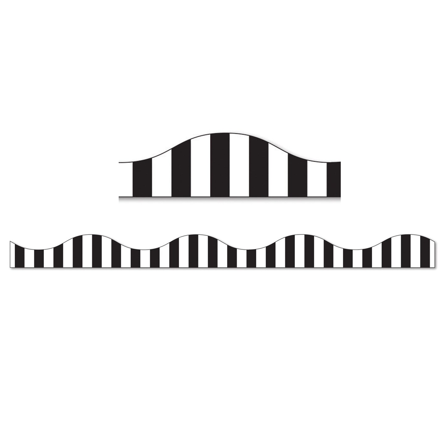 Magnetic Border, Black Vertical Stripes on White, 12&#x27;