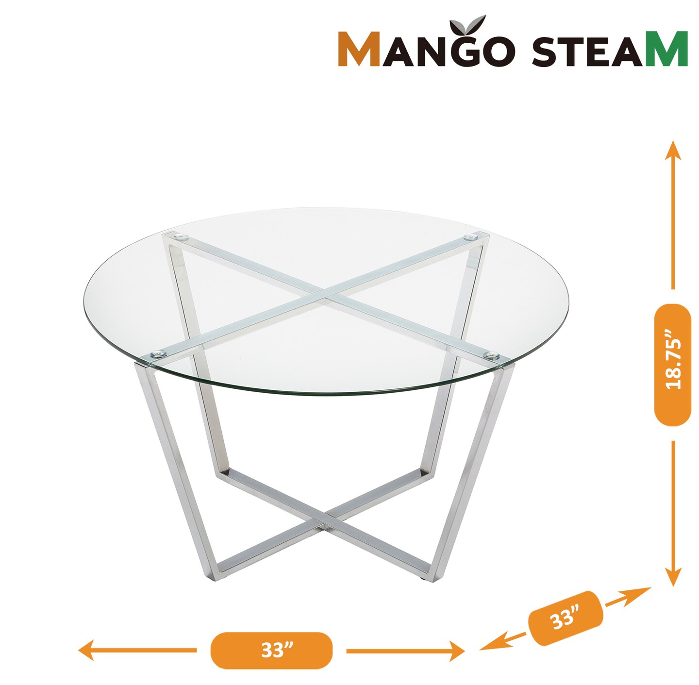 Mango Steam Round Metro Glass Coffee Table