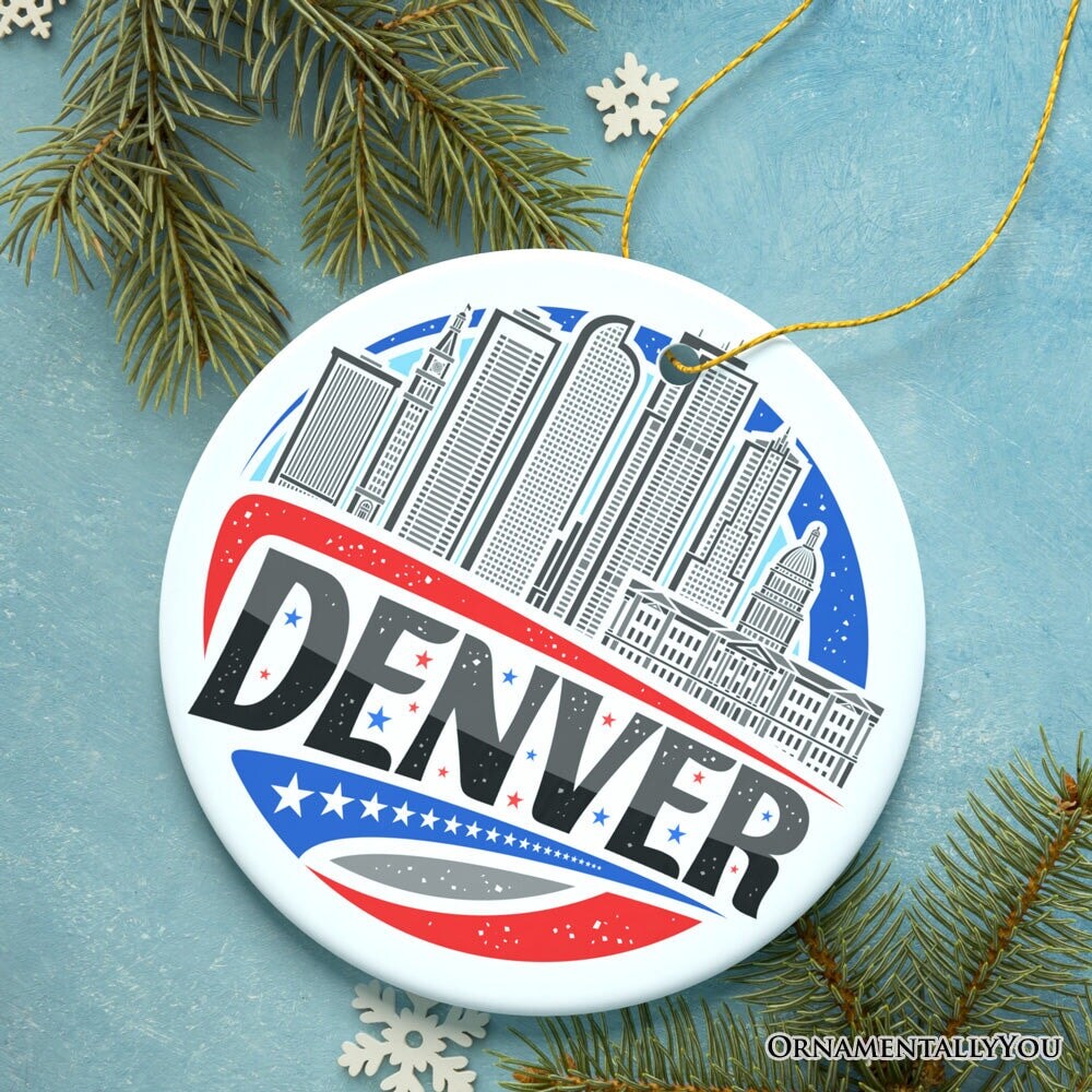 Urban Denver Retro Colorado Ornament, Souvenir Gift