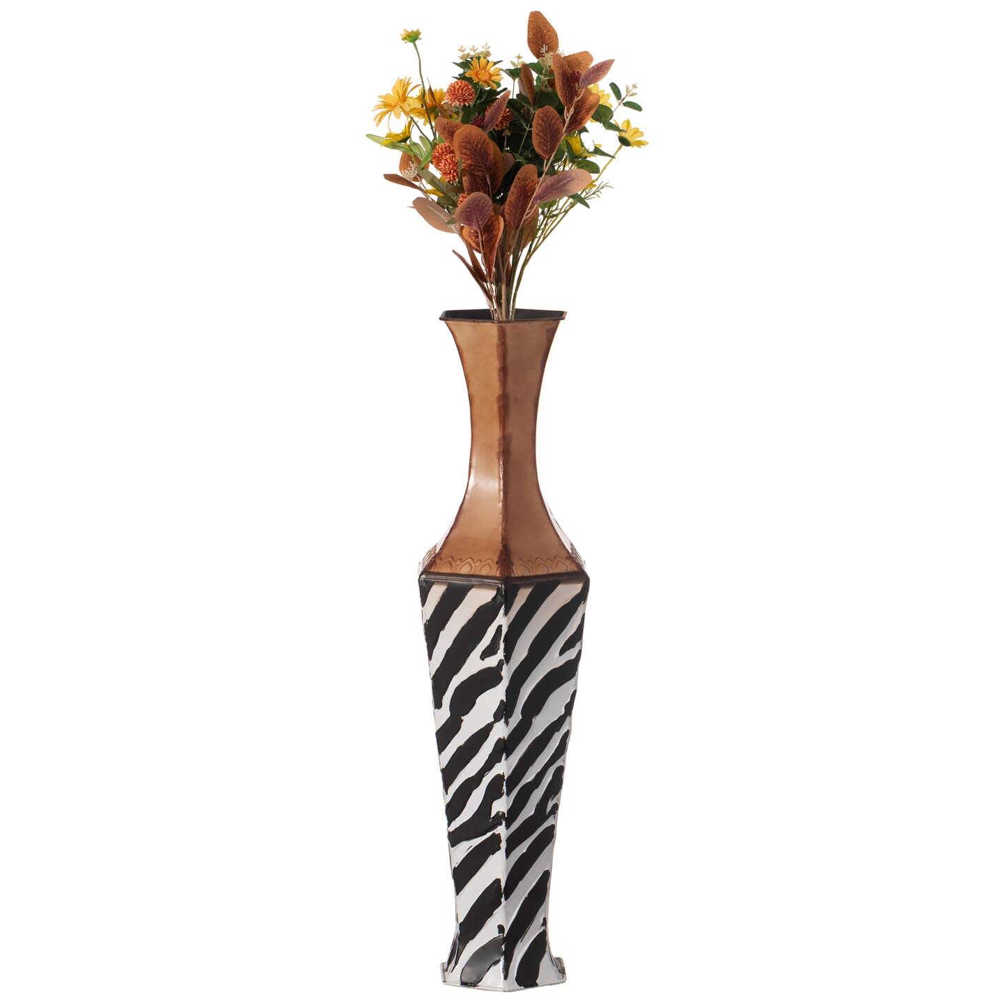 Metal Decorative Floor Vase: Stylish Centerpiece for Home Décor, Dried Flowers, Living Room, Bedroom Accent, Modern Interior Design, Elegant Room Décor, Tall Vase for Display