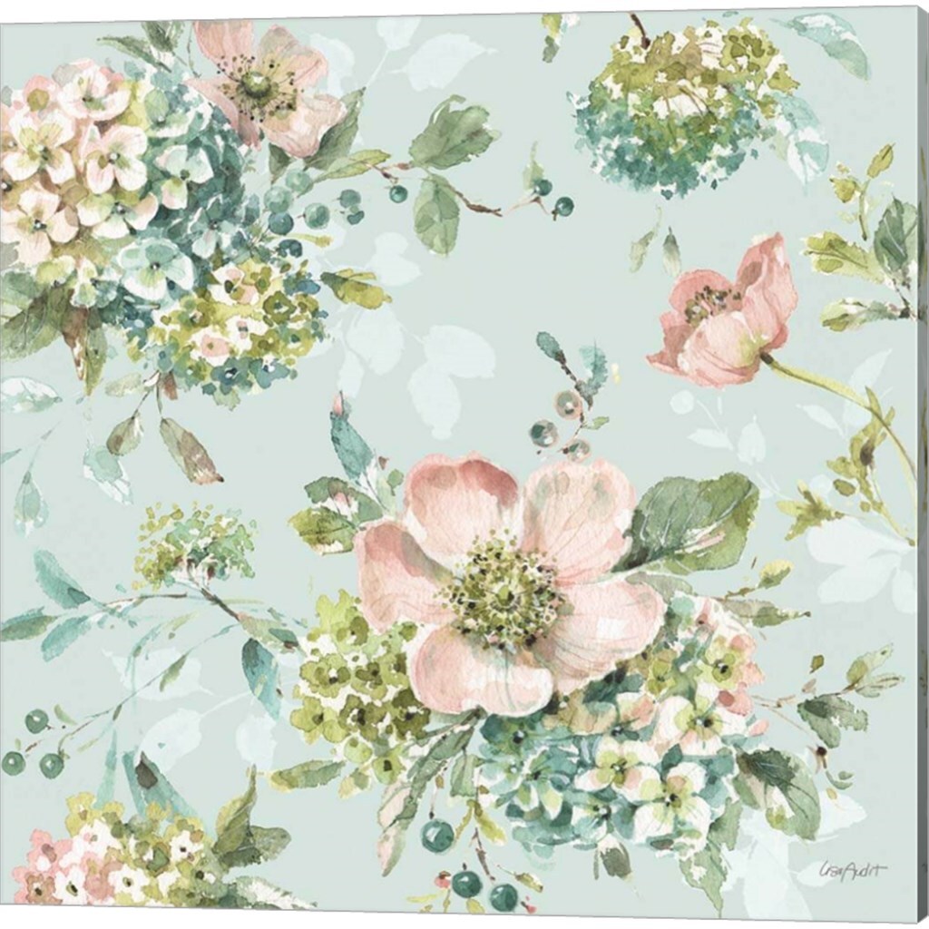 Mint Crush on Mint B by Lisa Audit 14&#x22; x 14&#x22; Canvas Wall Art (Set of 2)