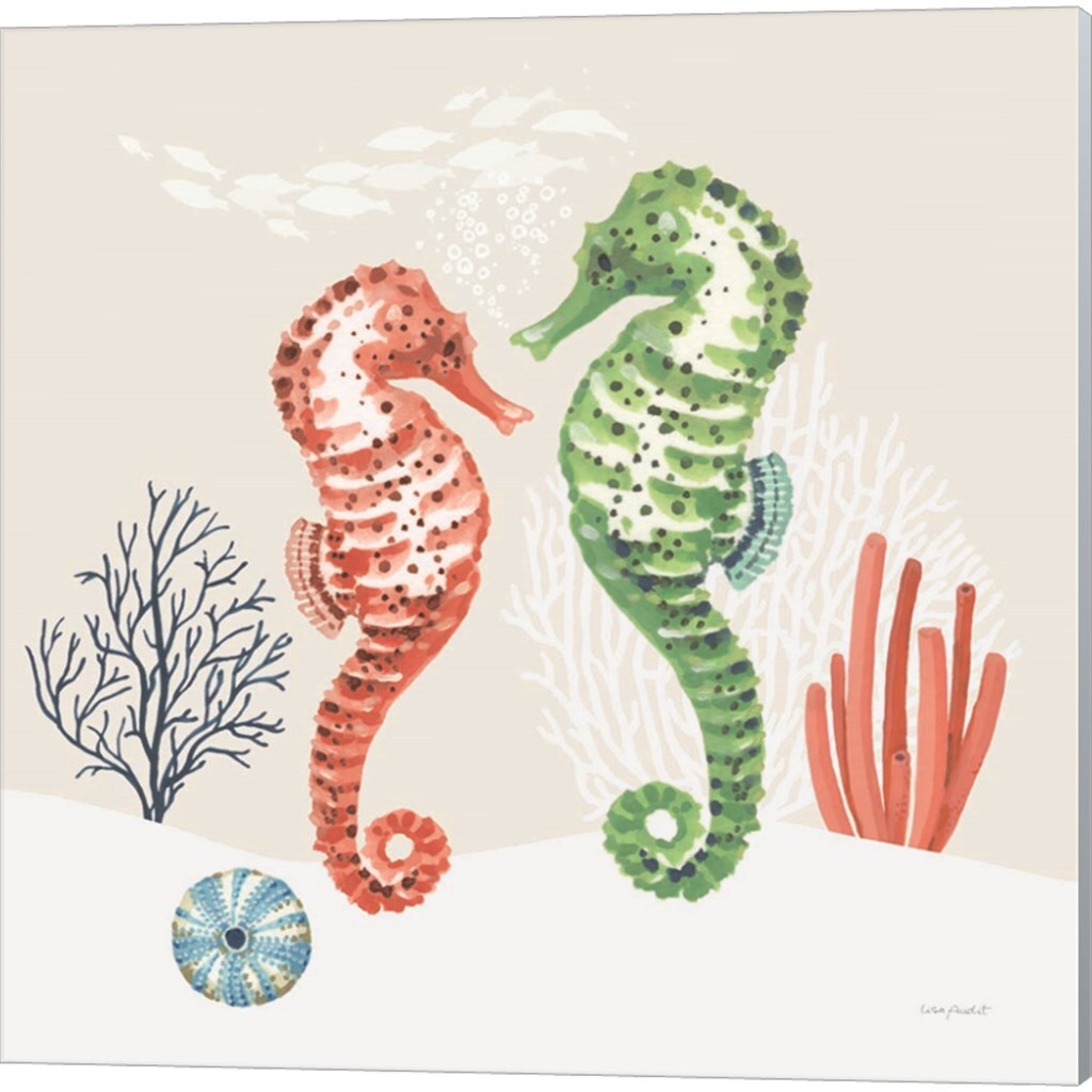 Free As the Ocean on Sand B by Lisa Audit 14" x 14" Canvas Wall Art (Set of 2)