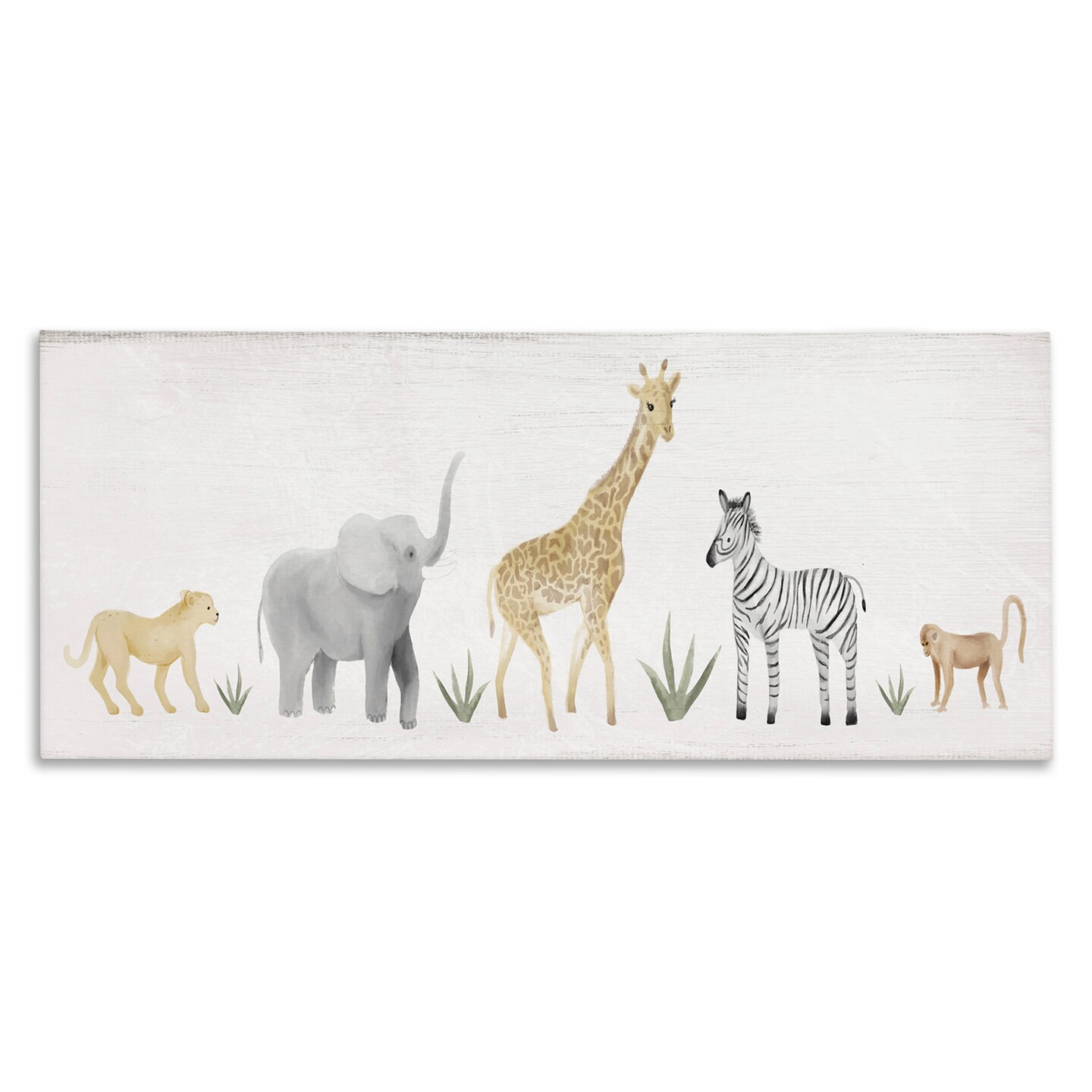 Stupell Industries Adorable Jungle Animals Wildlife Canvas Wall Art