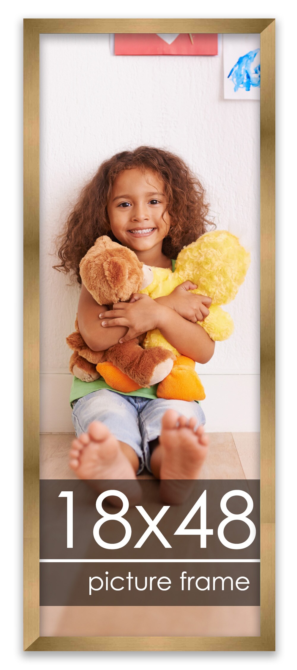 18x48 Solid Wood Picture Frame with UV-Resistant Acrylic & Acid-Free Backing, Available in 6 Finishes: Matte Black, Matte White, Metallic Bronze, Silver, Natural Wood Grain & Mahogany