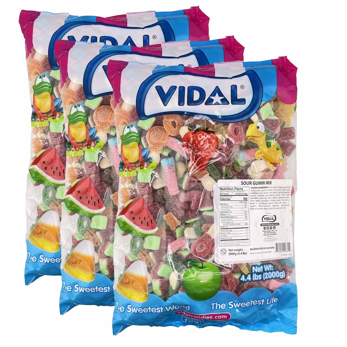 Bulk Vidal Sour Gummi Mix 4.4Lbs